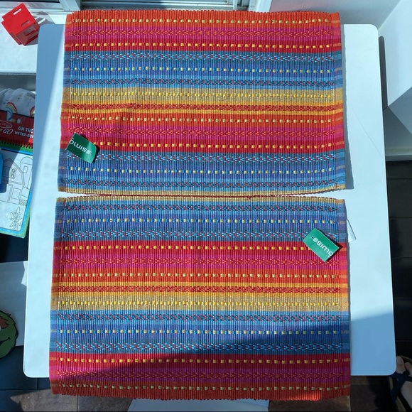 New Bundle Fall color striped multicolor placemats - Picture 4 of 5